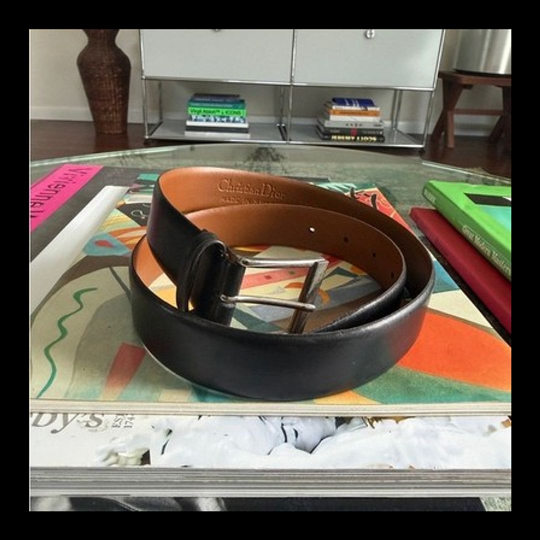 Christian Dior Men's Vintage Black Leather Belt