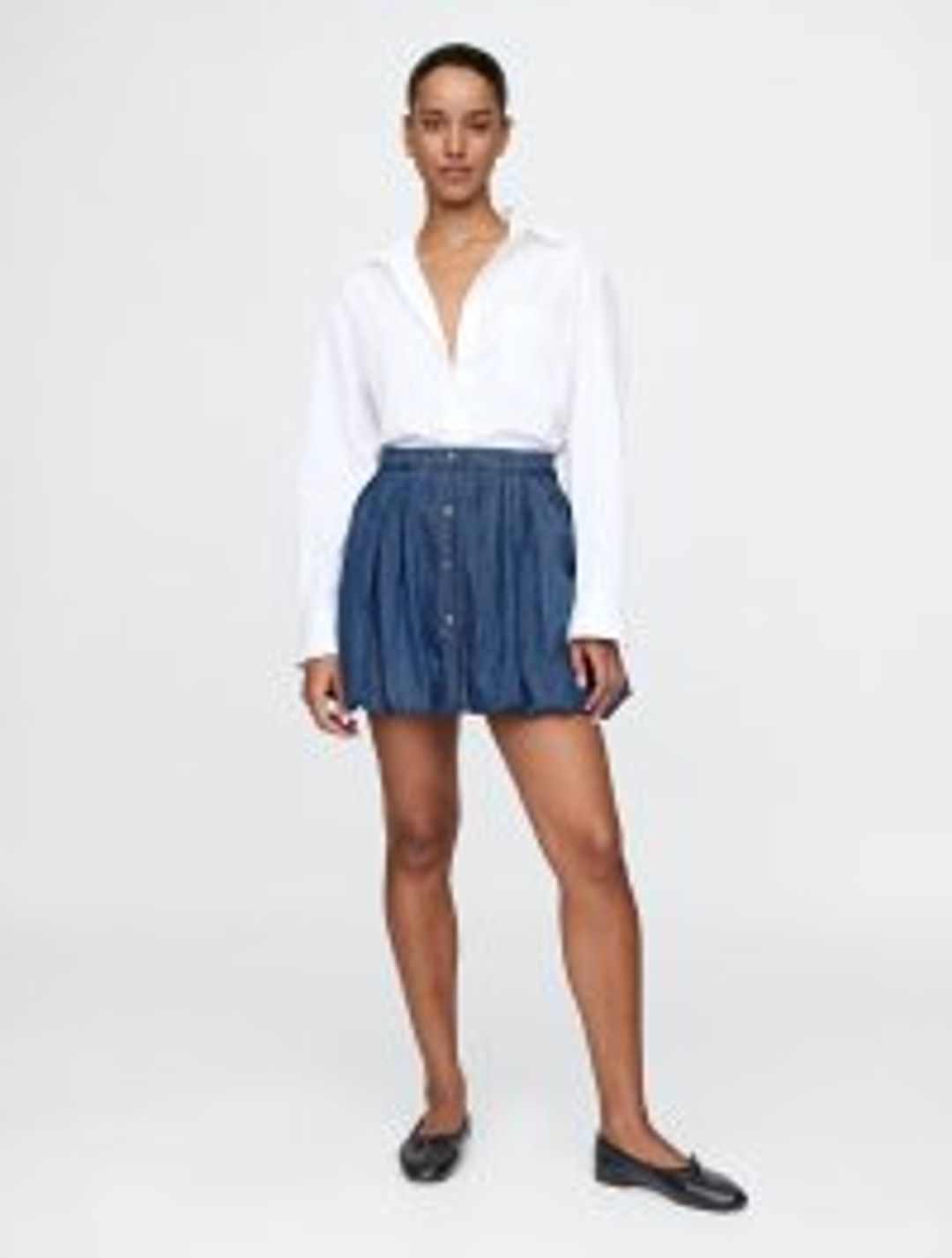 Denim Bubble Mini Skirt #2