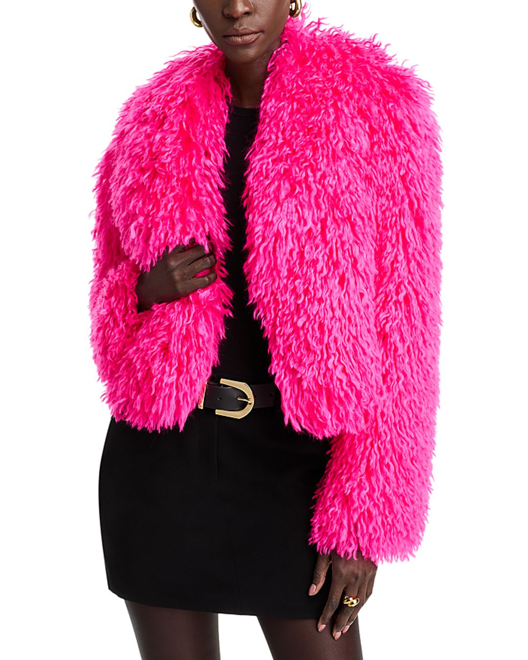 Davy Cropped Faux Fur Jacket