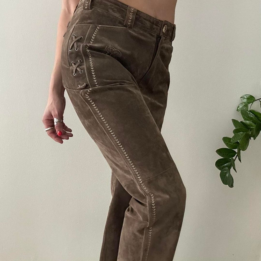 Vintage Landhaus pig suede leather pants