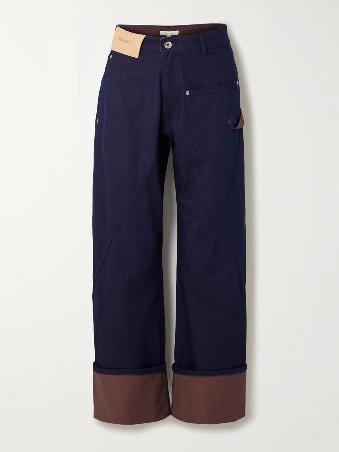 Twisted asymmetric high-rise jeans