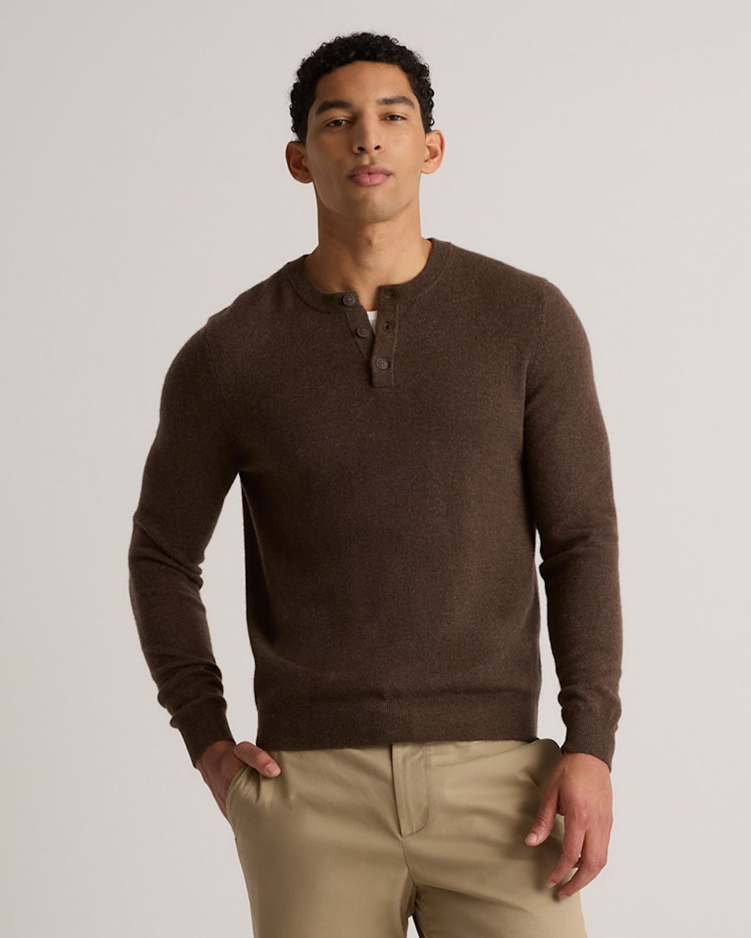 Mongolian Cashmere V-Neck Sweater #14