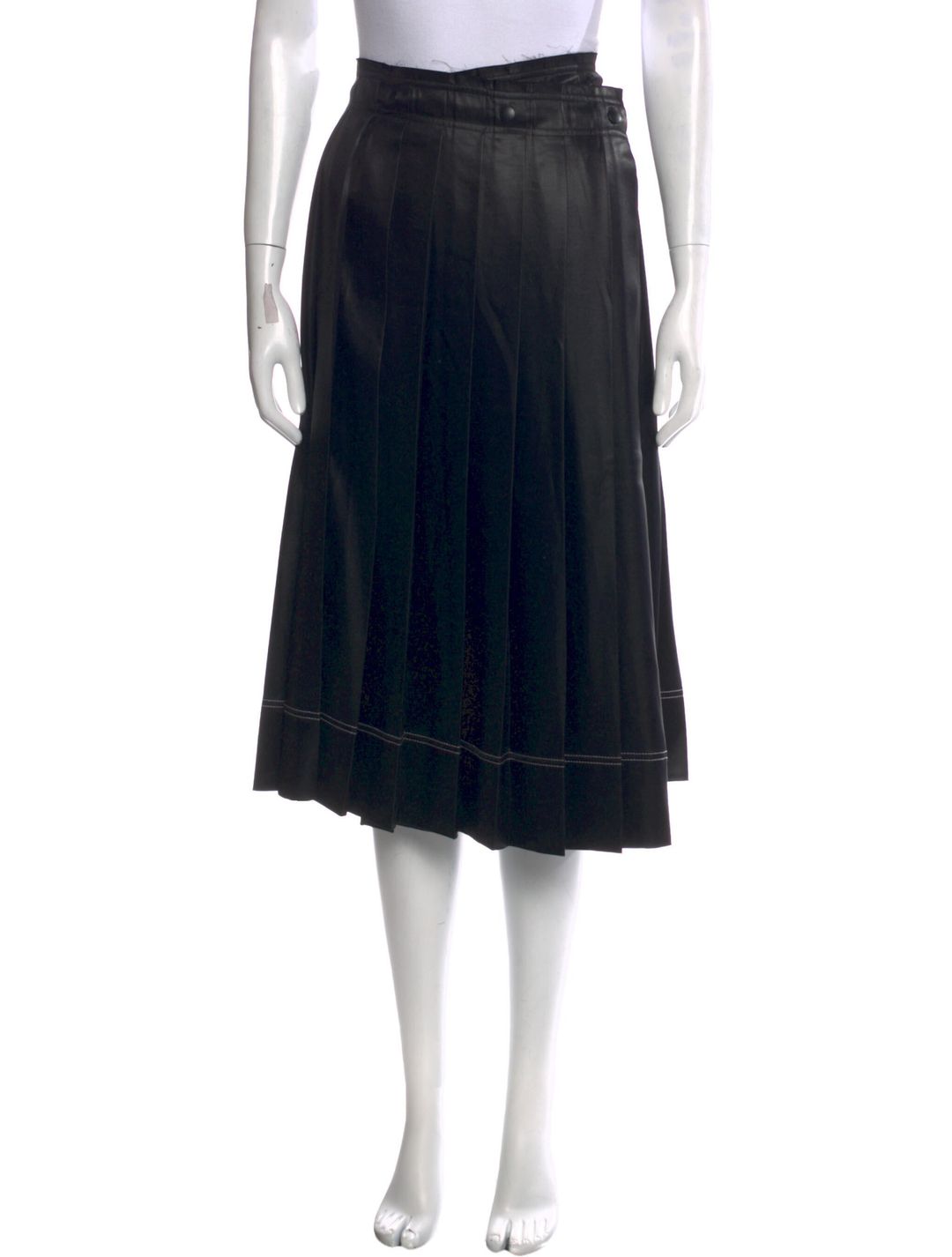 Pleated Accents Midi Length Skirt