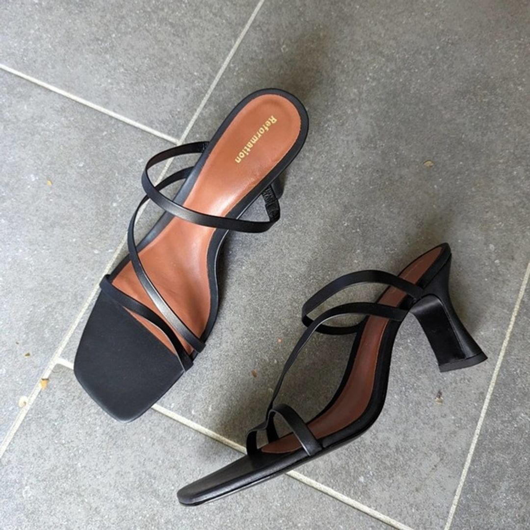 New Reformation Miranda Asymmetrical High Heel