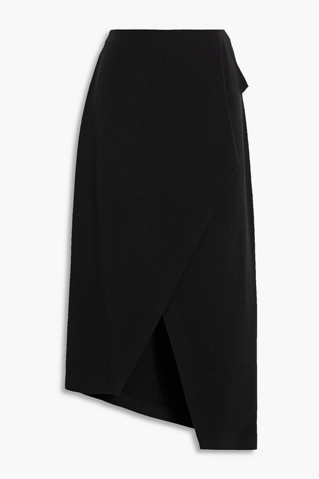 Jelena wrap-effect grain de poudre midi skirt