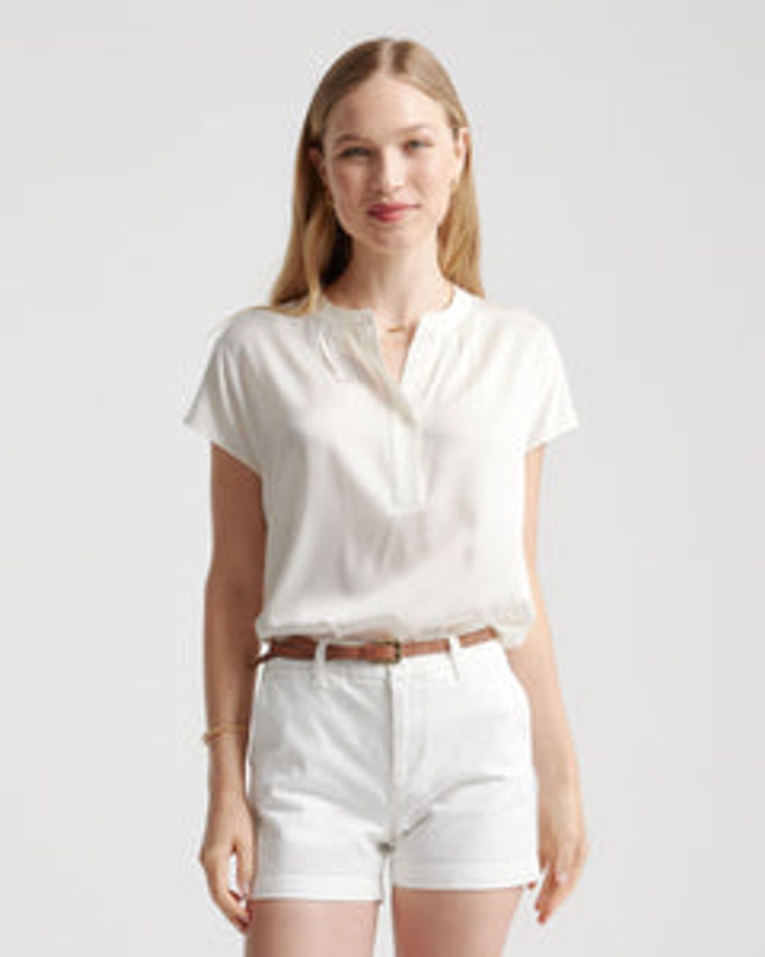 Washable Stretch Silk Notch Collar Blouse #6