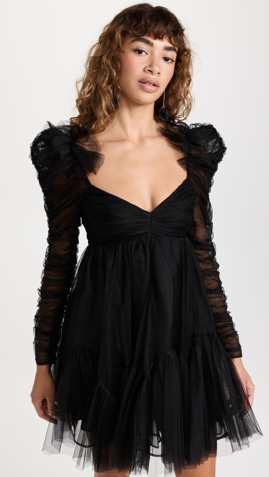 Tulle Ruched Mini Dress #5