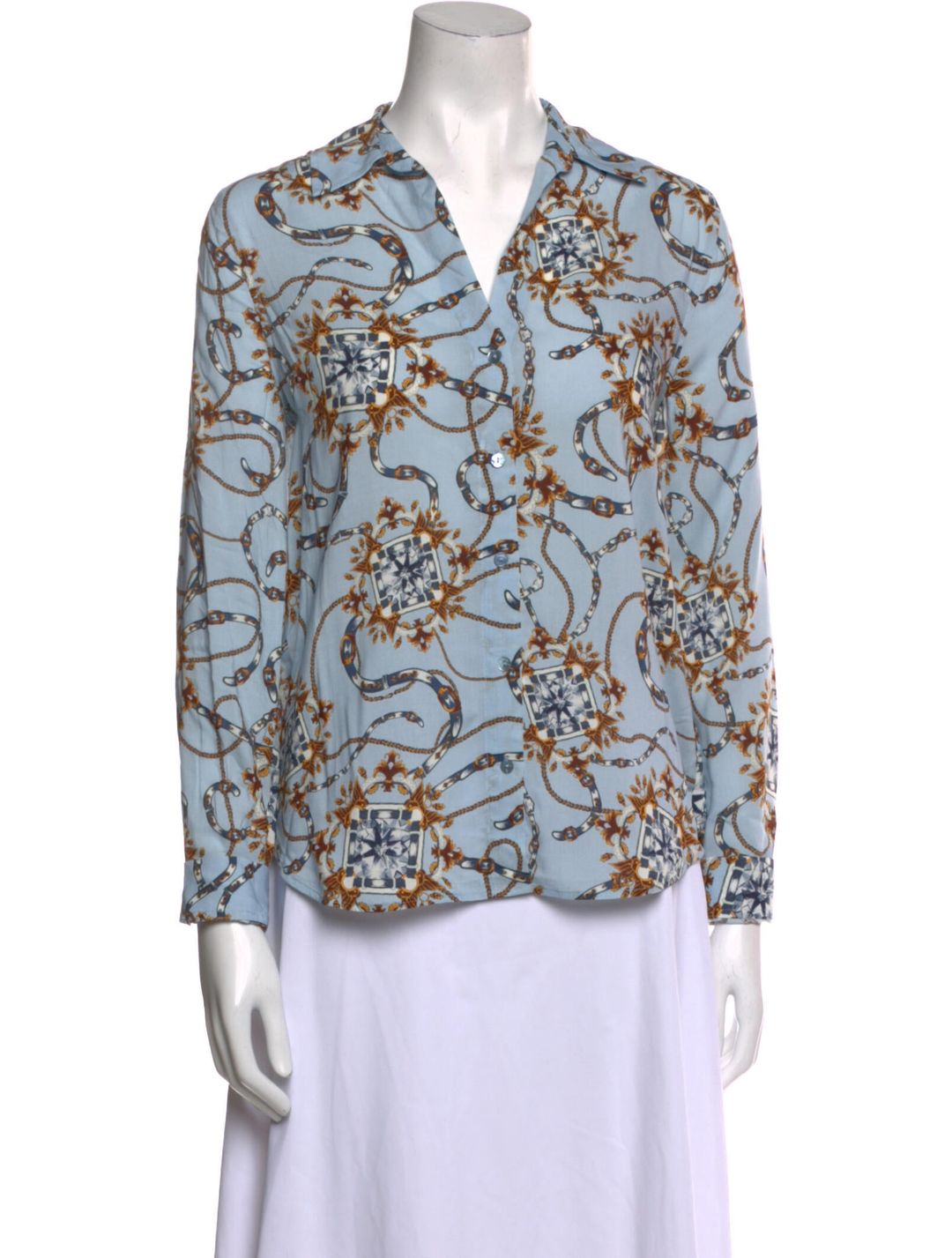 L'Agence Floral Print Long Sleeve Blouse