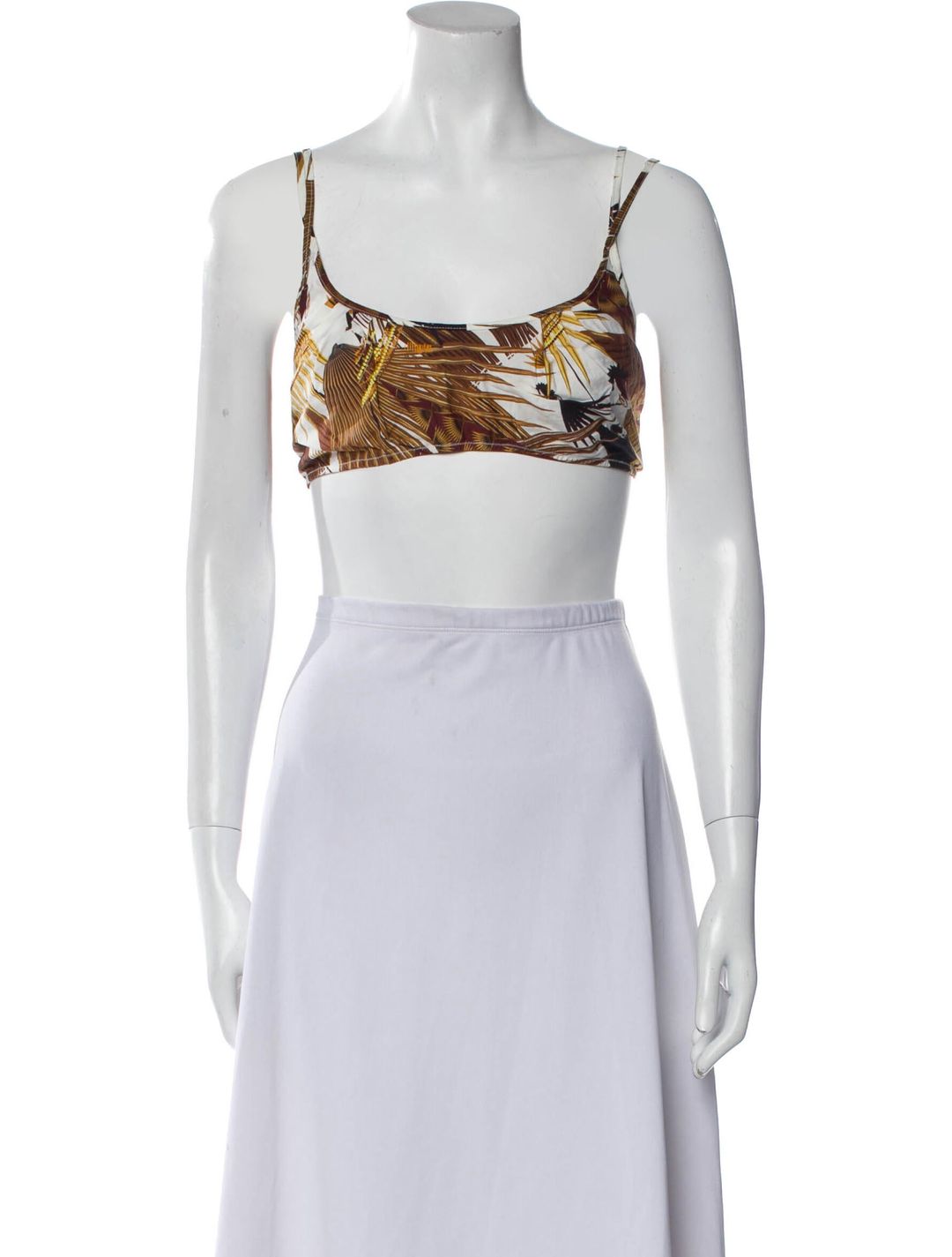 Marni Printed Scoop Neck Crop Top