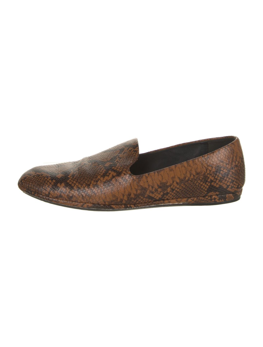 Vince Leather Animal Print Loafers