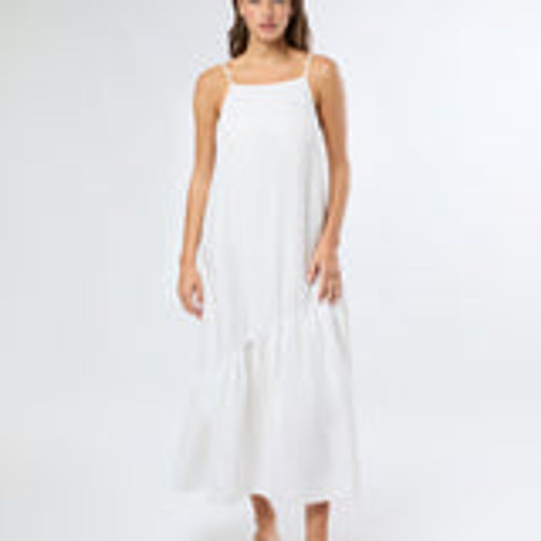 Air Linen Square Neck Maxi Dress