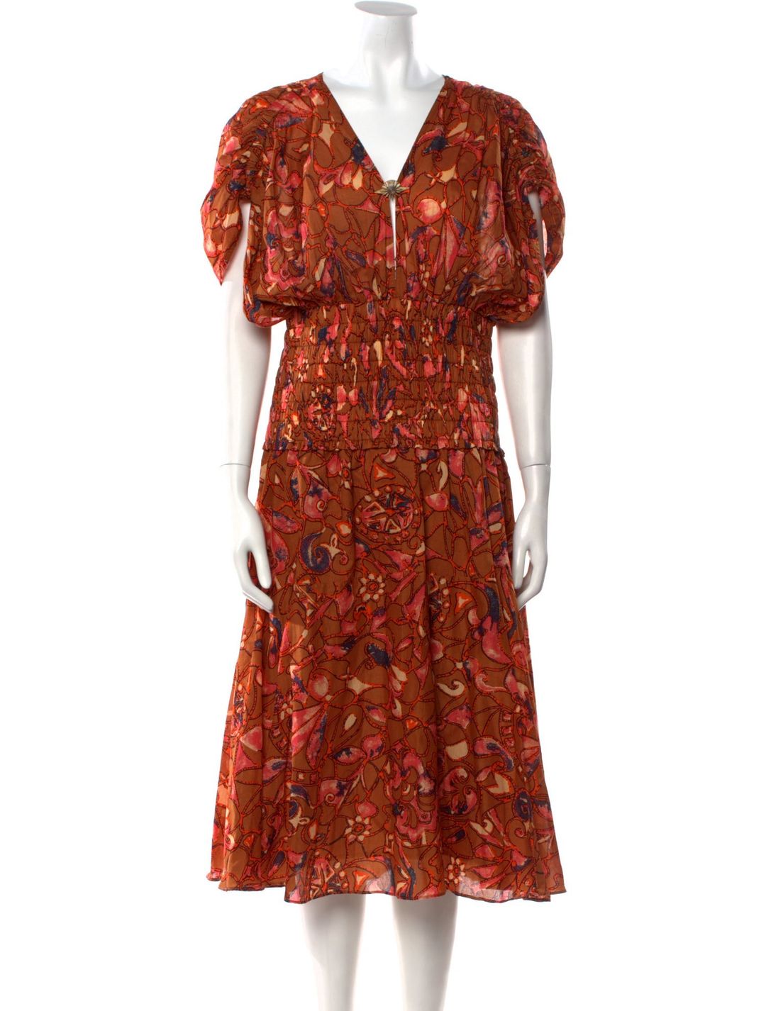 Floral Print Midi Length Dress w/ Tags