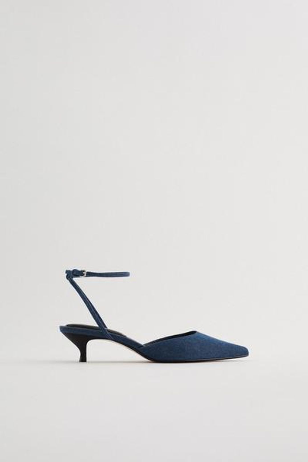 TILE BLUE KITTEN HEELED SHOES