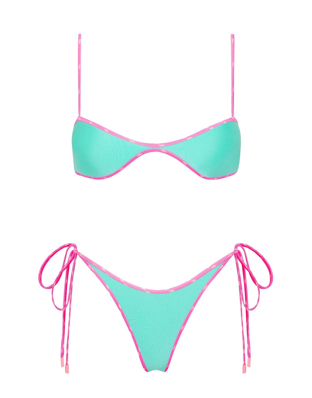 Neoprene Scoop Crop Bikini Set
