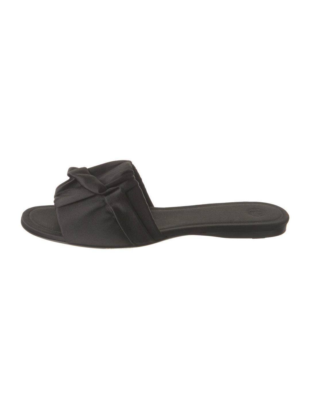 The Row Satin Ruffle Embellishment Slides