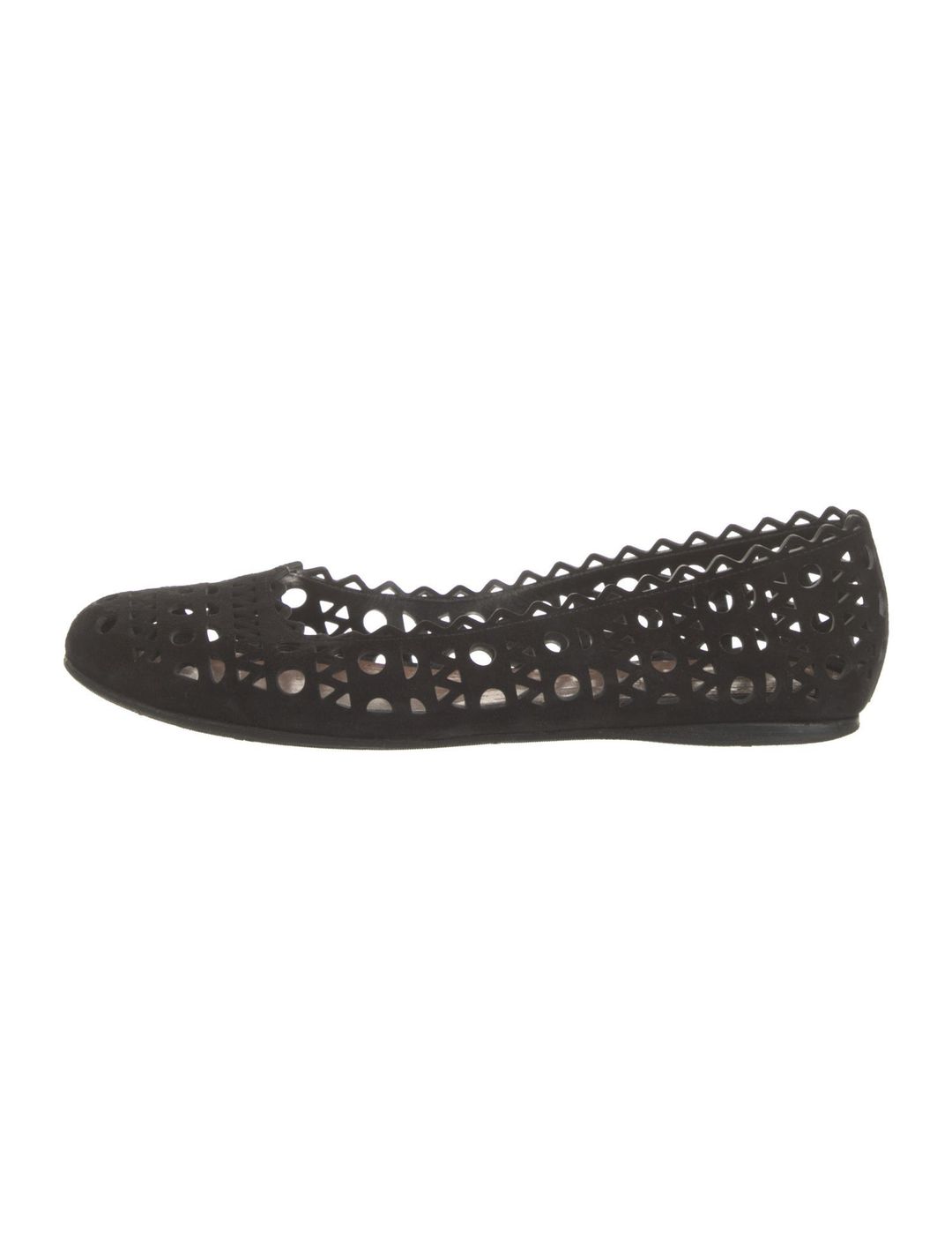 Alaïa Suede Lasercut Accents Ballet Flats