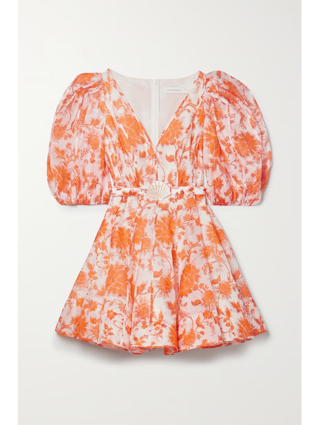 Postcard belted floral-print linen and silk-blend mini dress