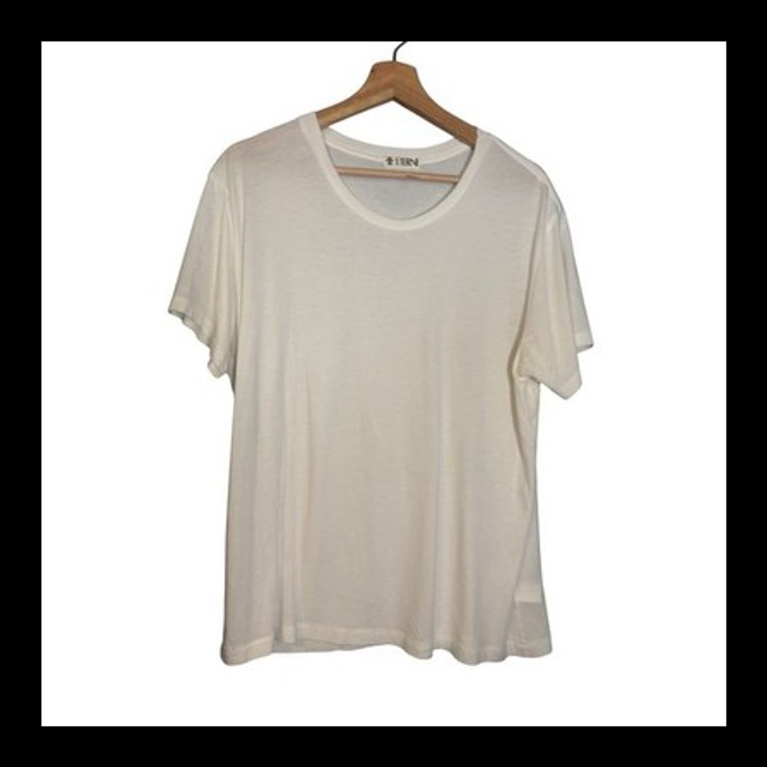 Cropped Short Sleeve Tee Cotton Modal Crew Neck