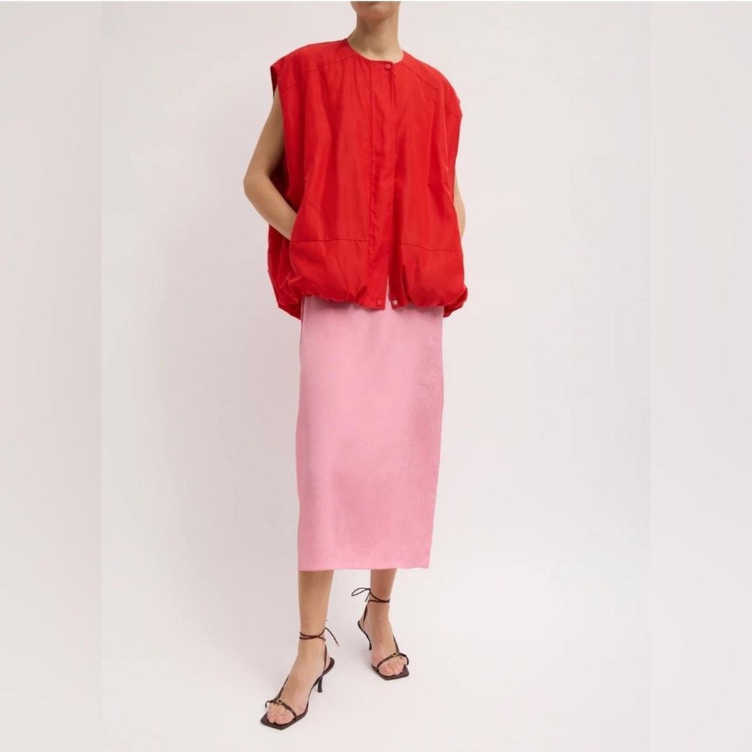 Tibi Italian Sporty Nylon Sleeveless Blousant Vest