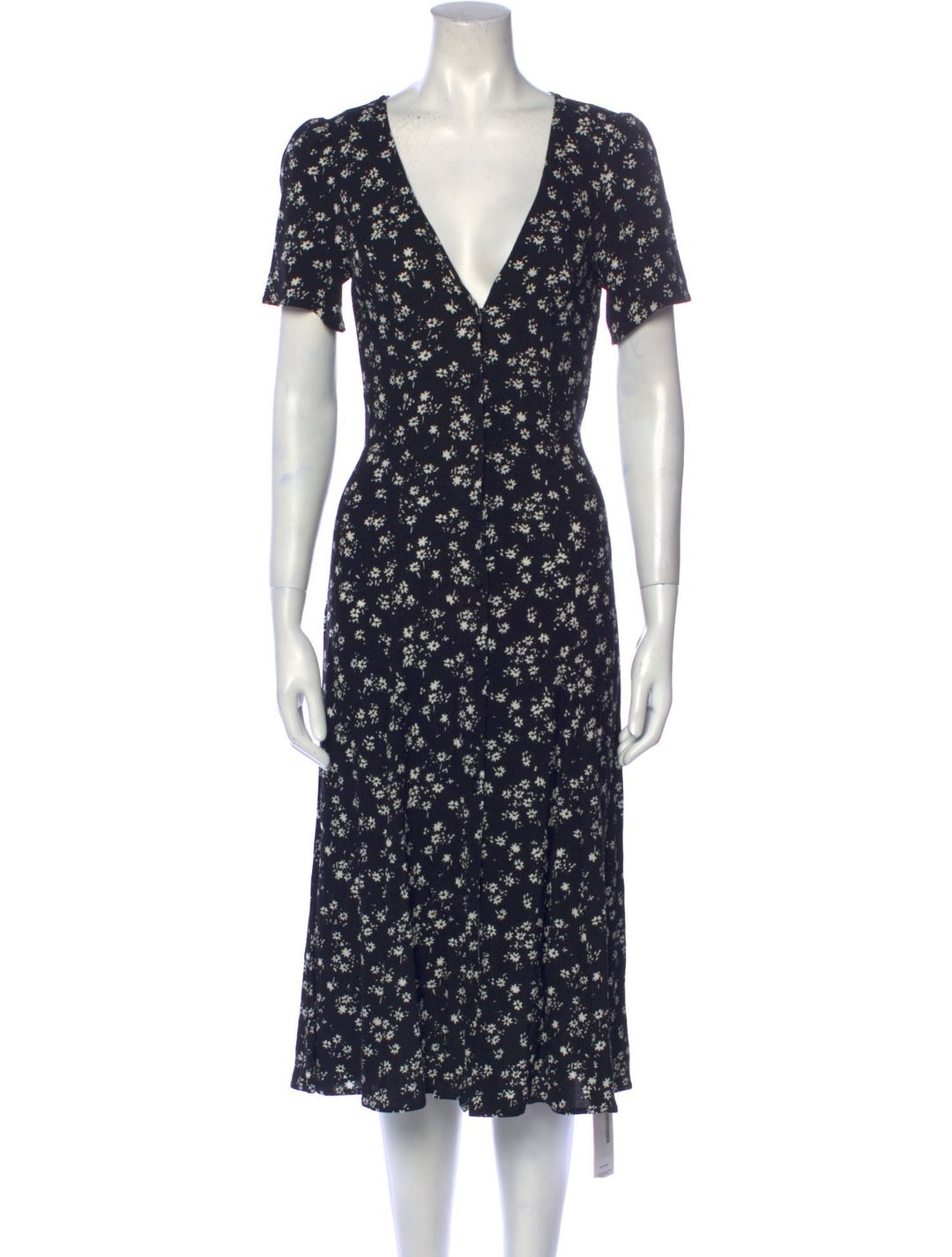 Reformation Floral Print Midi Length Dress