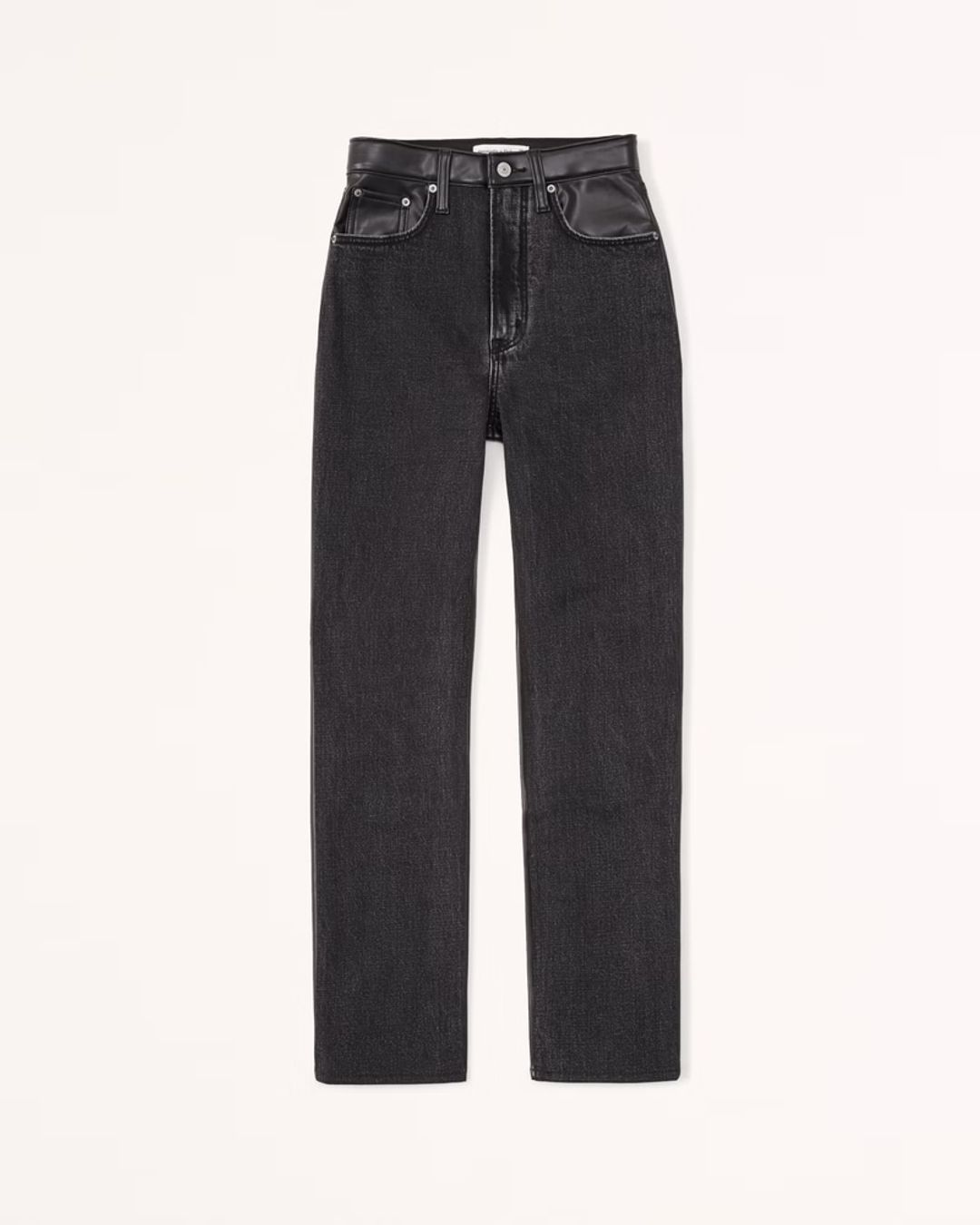 Mixed Fabric Curve Love Ultra High Rise Ankle Straight Jean