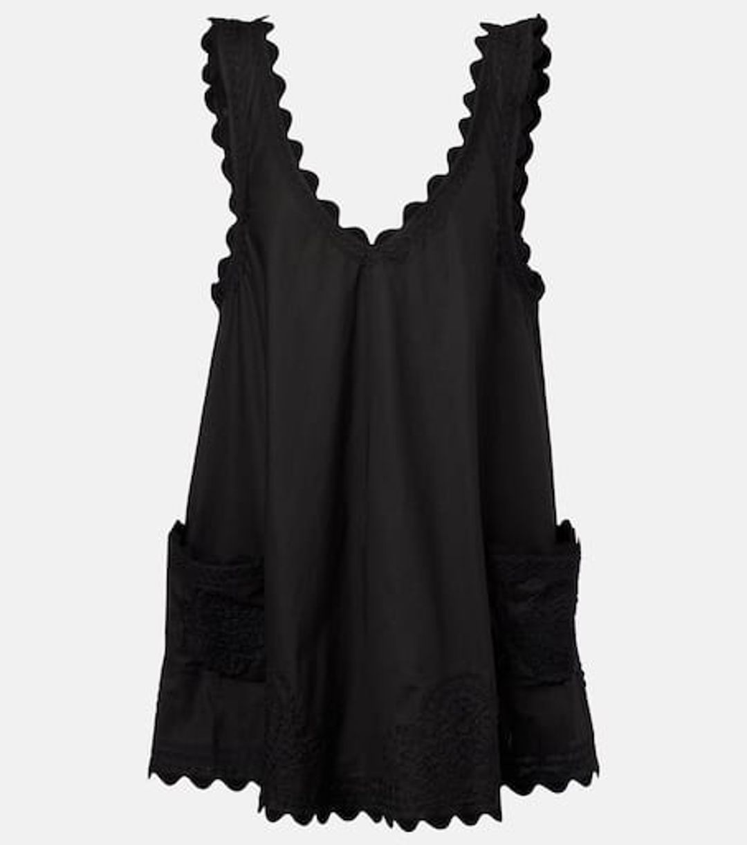 Embroidered cotton poplin minidress