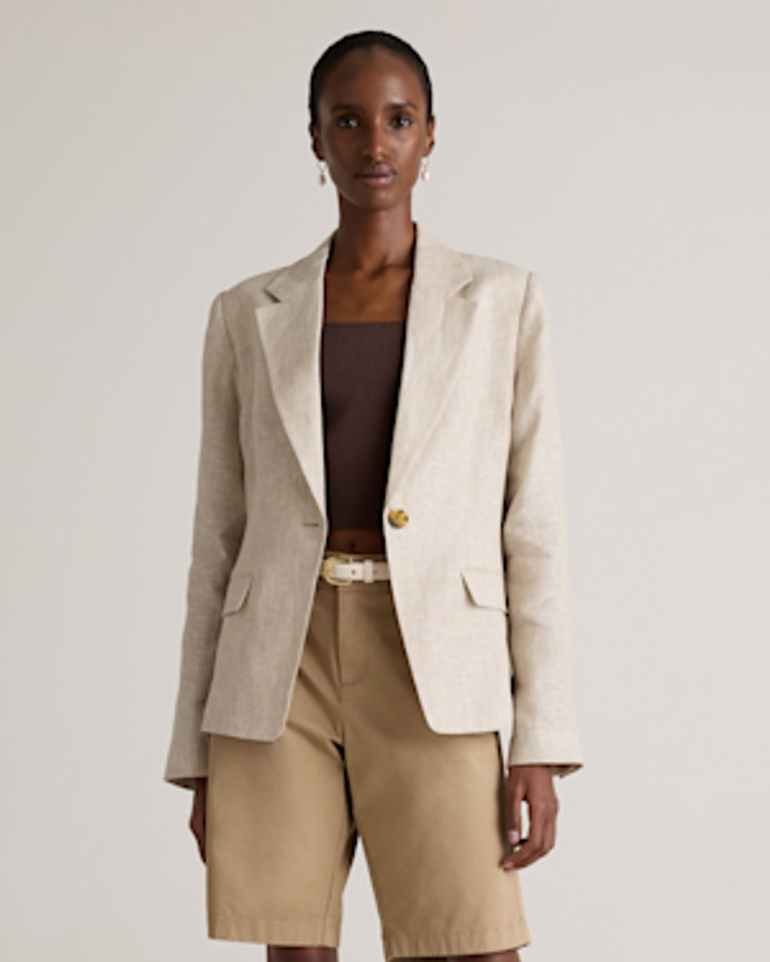 European Linen Structured Blazer