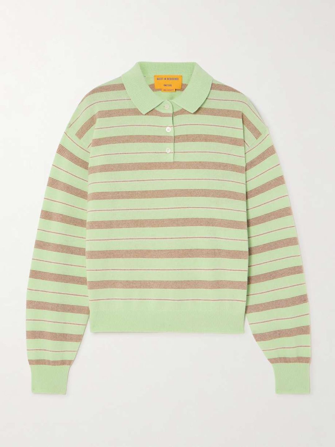 Striped cashmere polo sweater