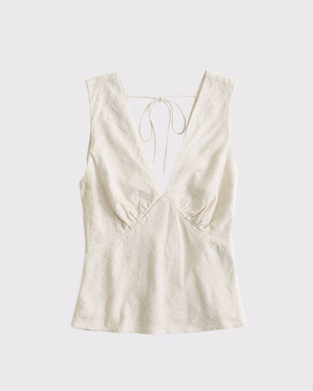 Linen-Blend Tie-Back Set Top