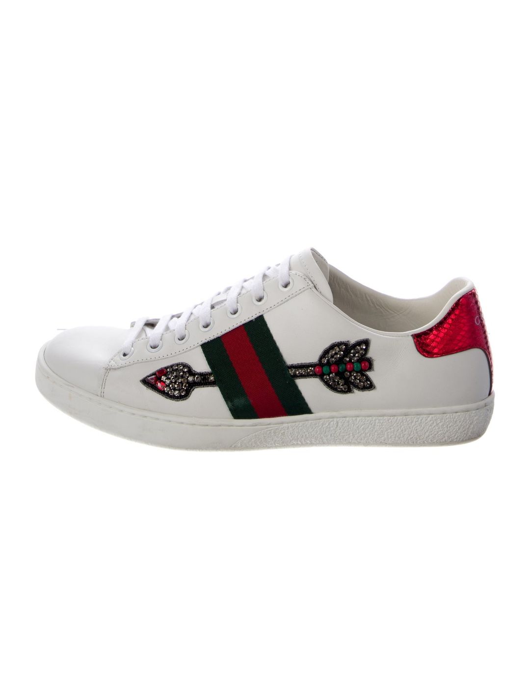 Gucci Web Accent Leather Sneakers