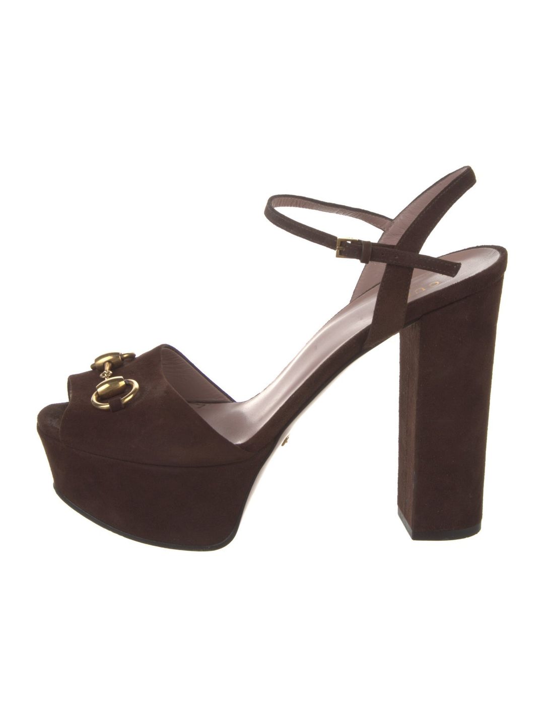 Gucci Horsebit Accent Suede Sandals