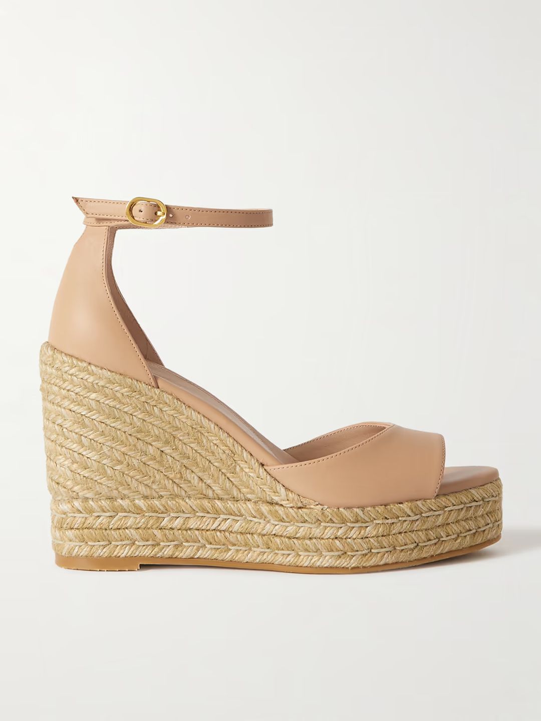 Nudistcurve leather espadrille wedge sandals