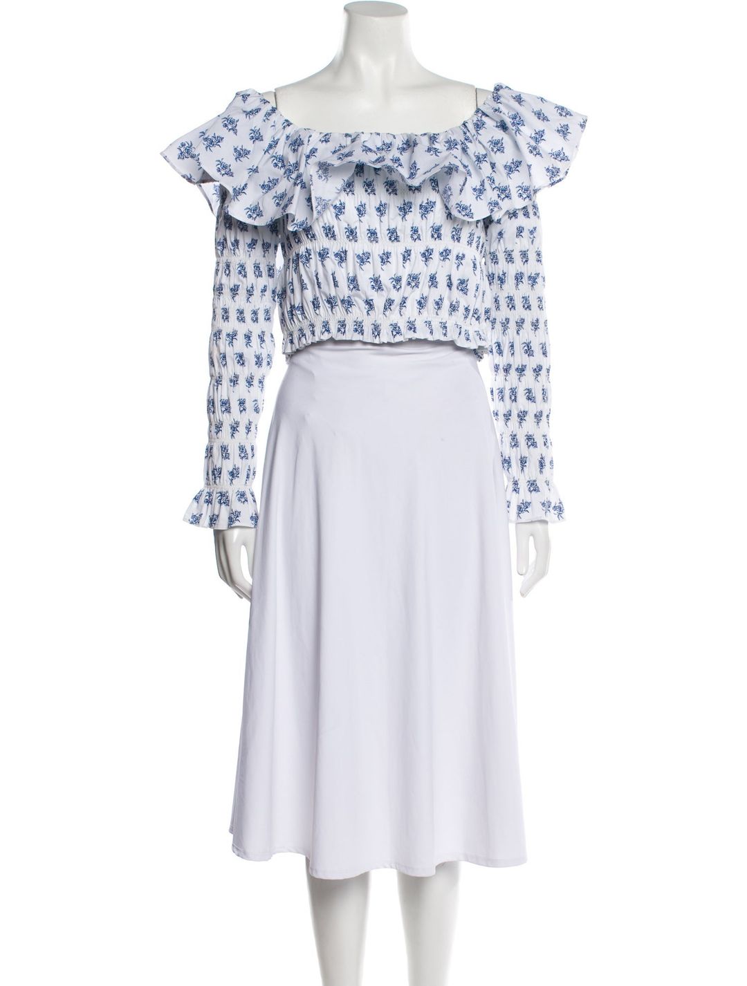 Floral Print Scoop Neck Crop Top