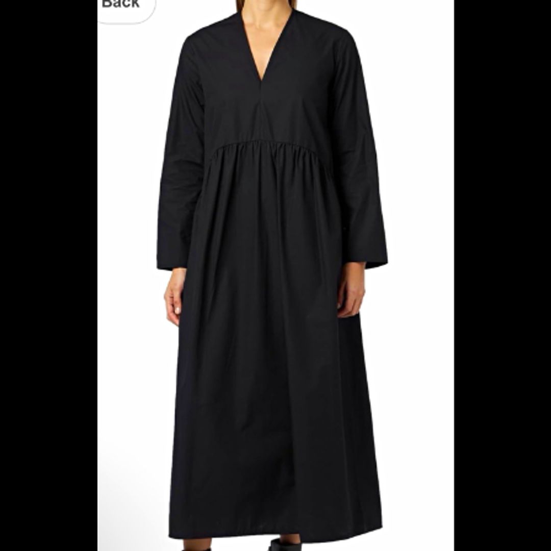 Zara Women's Solid V-Neck Long Sleeve Maxi Dress