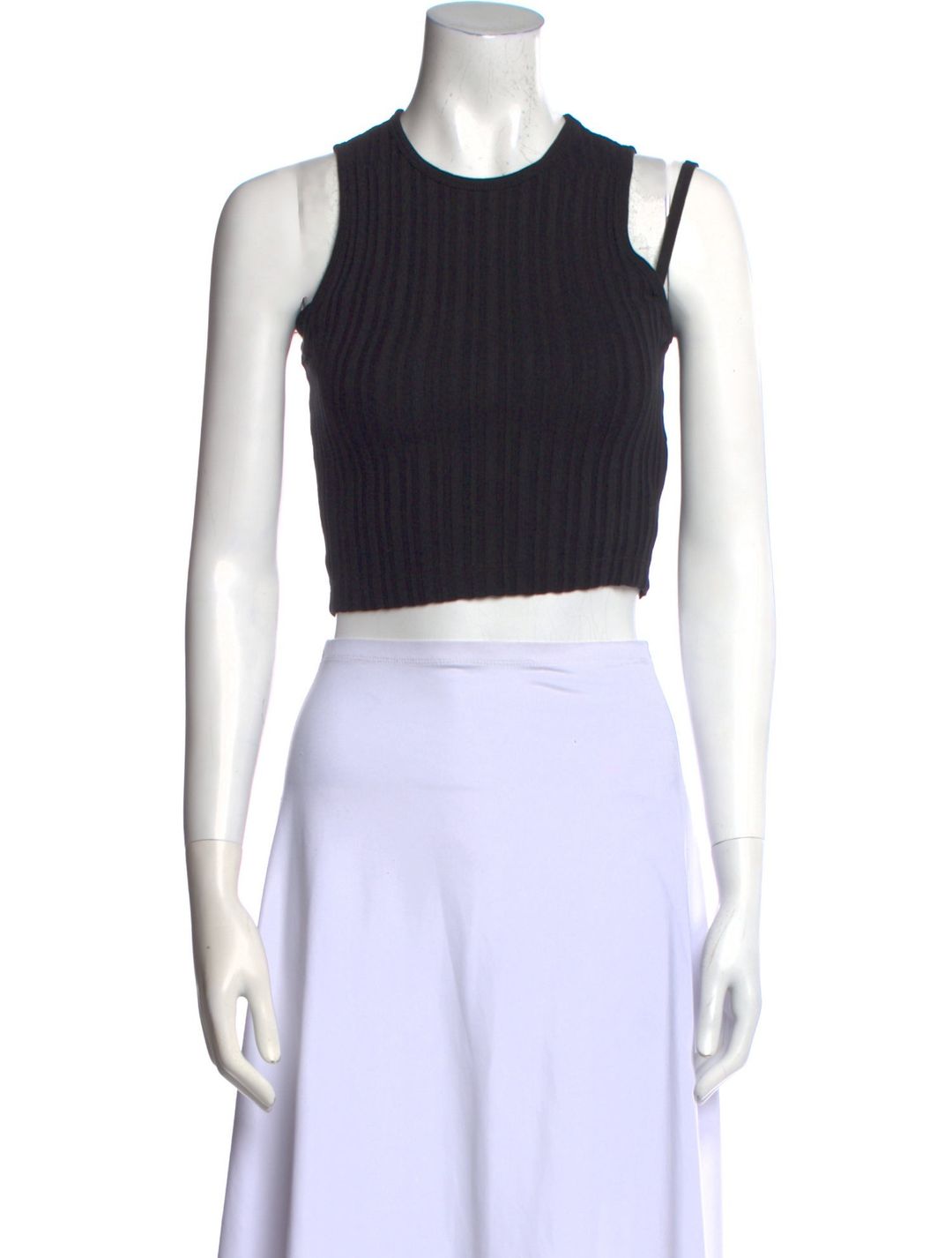 Crew Neck Sleeveless Crop Top
