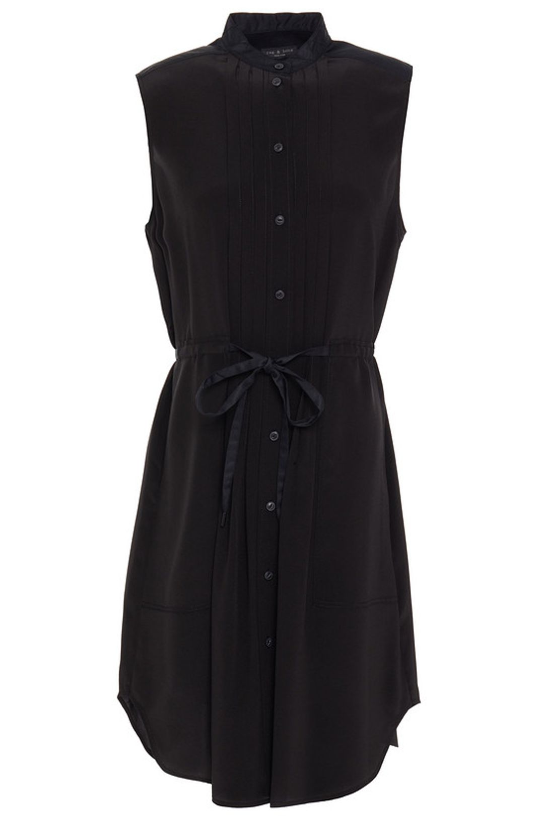 Silk crepe de chine and poplin shirt dress