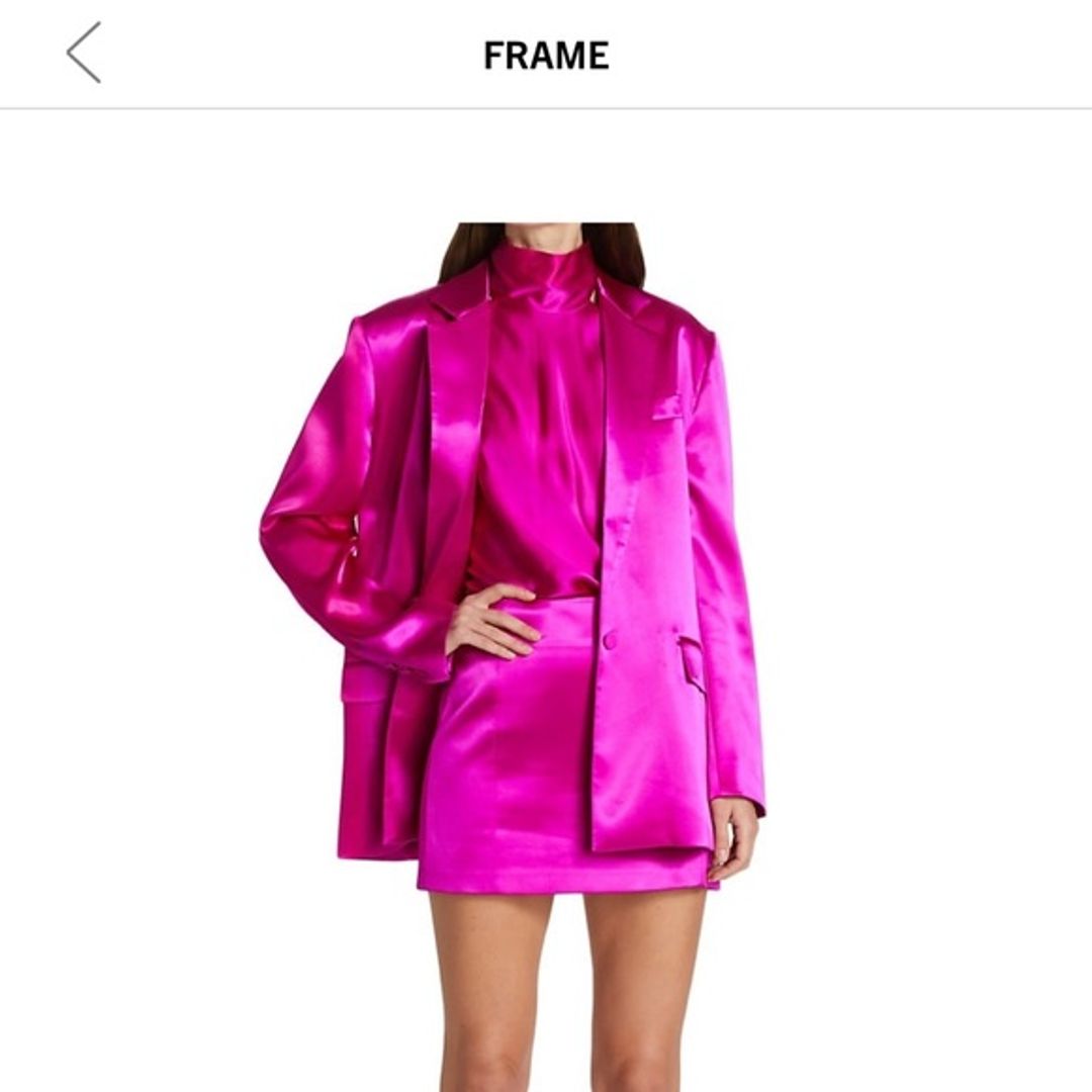 Worn Once!! Frame Magenta Satin Oversized Blazer