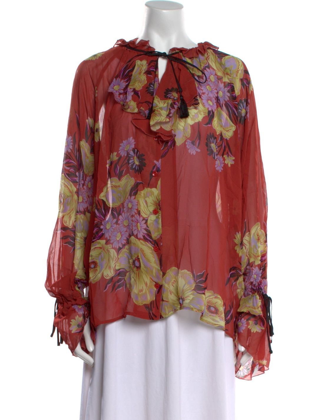 Etro Silk Floral Print Blouse