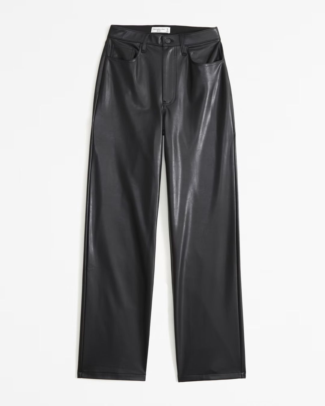 Vegan Leather Ankle Straight Pants