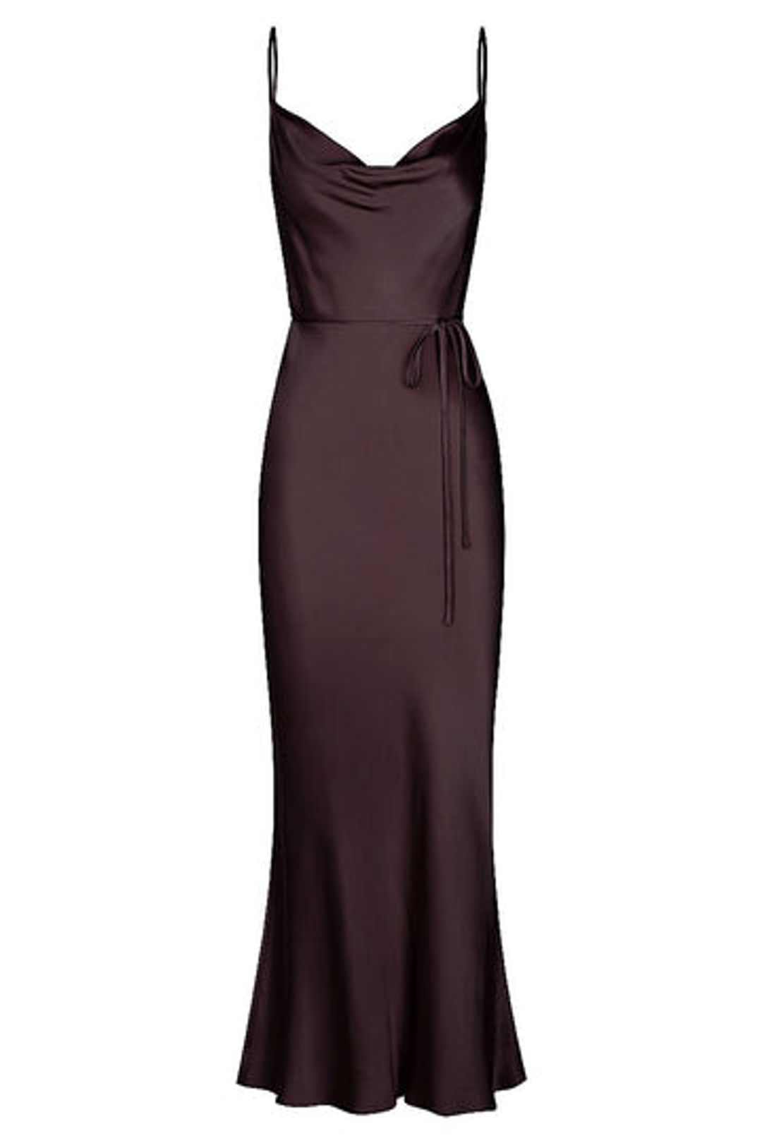 LA LUNE BIAS COWL MIDI DRESS