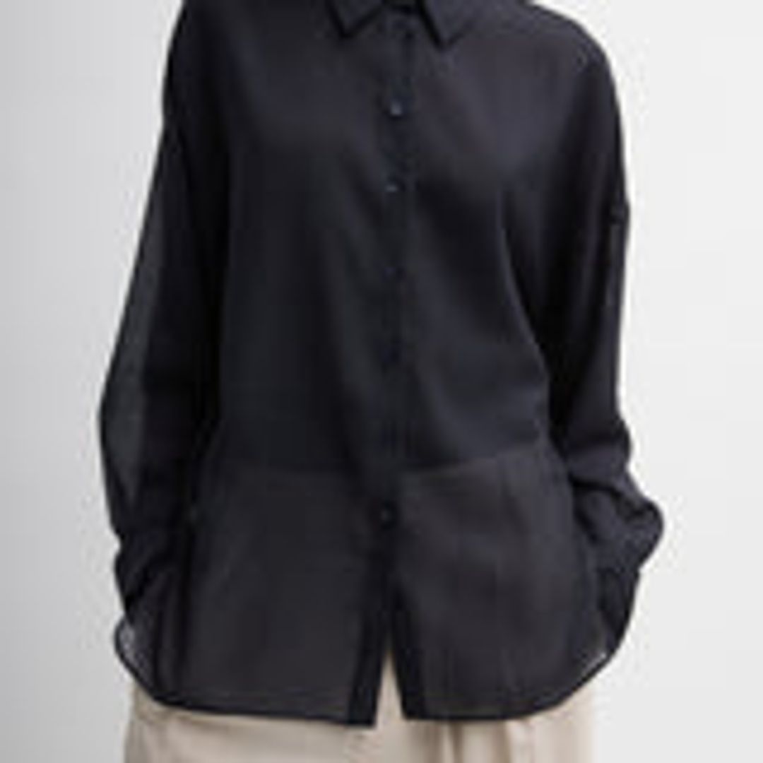Sheer Wool Gauze Oversized Shirt #7