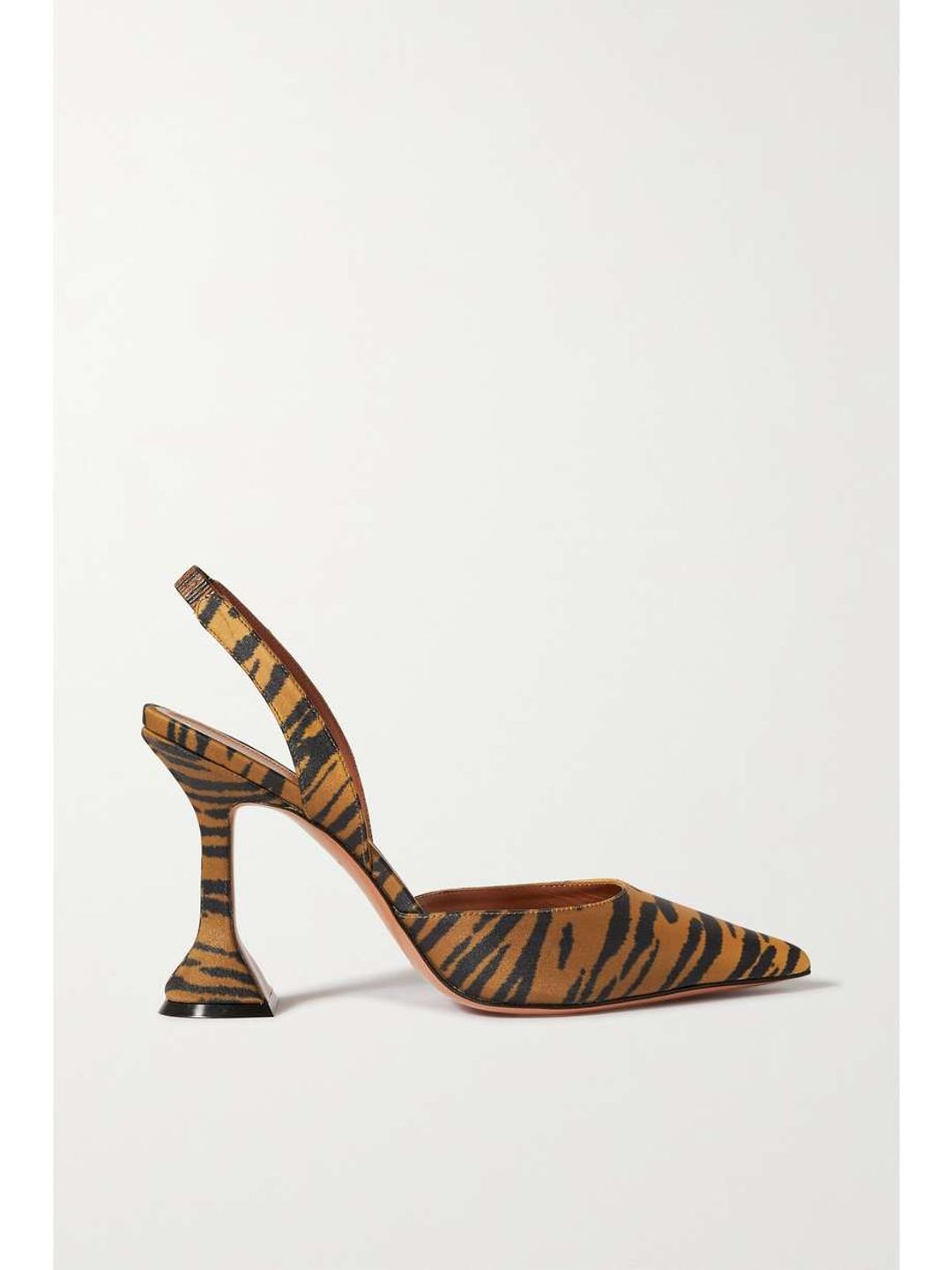 Holli tiger-print satin slingback pumps