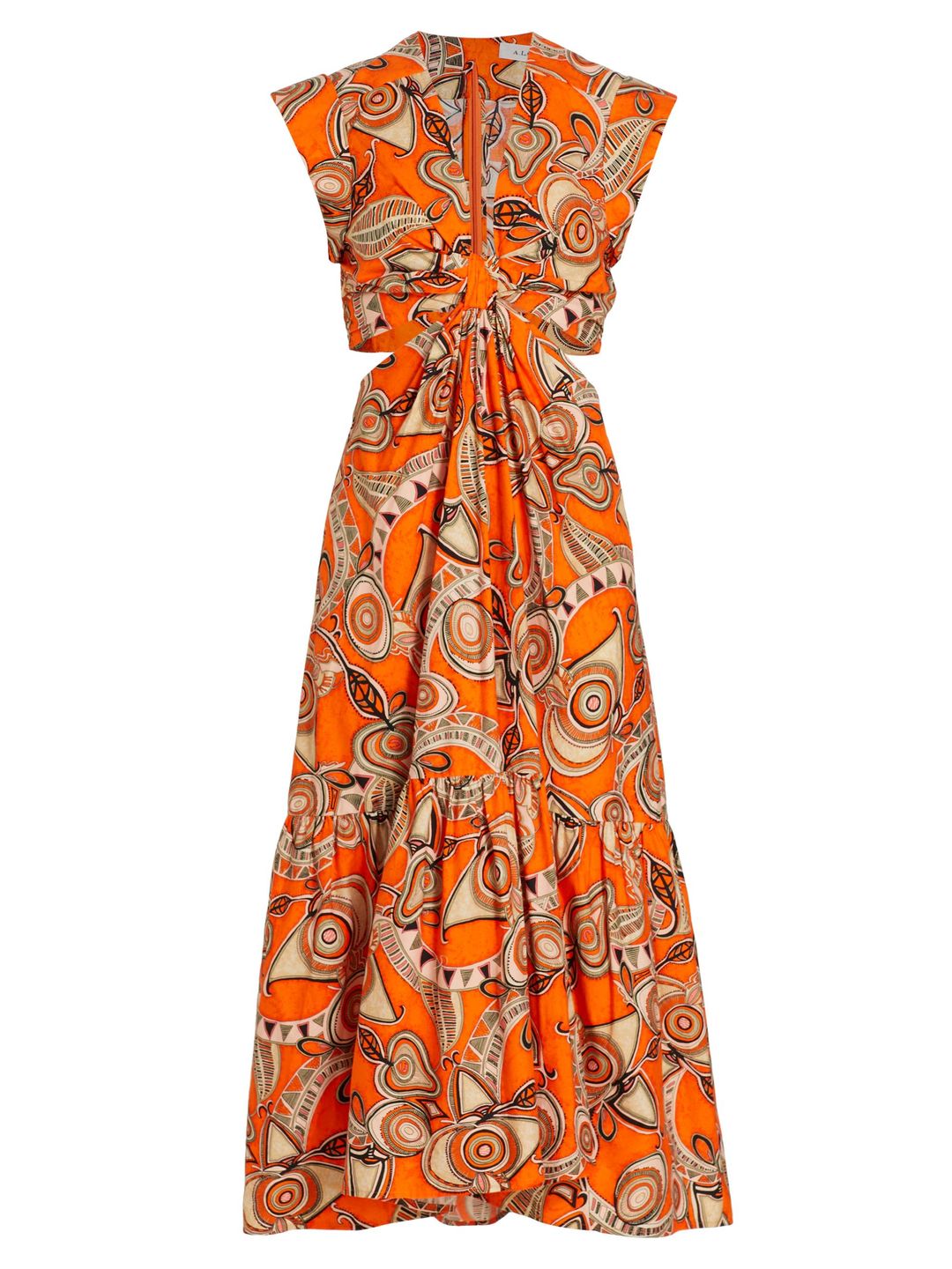 Alexandria Printed Cut Out Midi-Dress