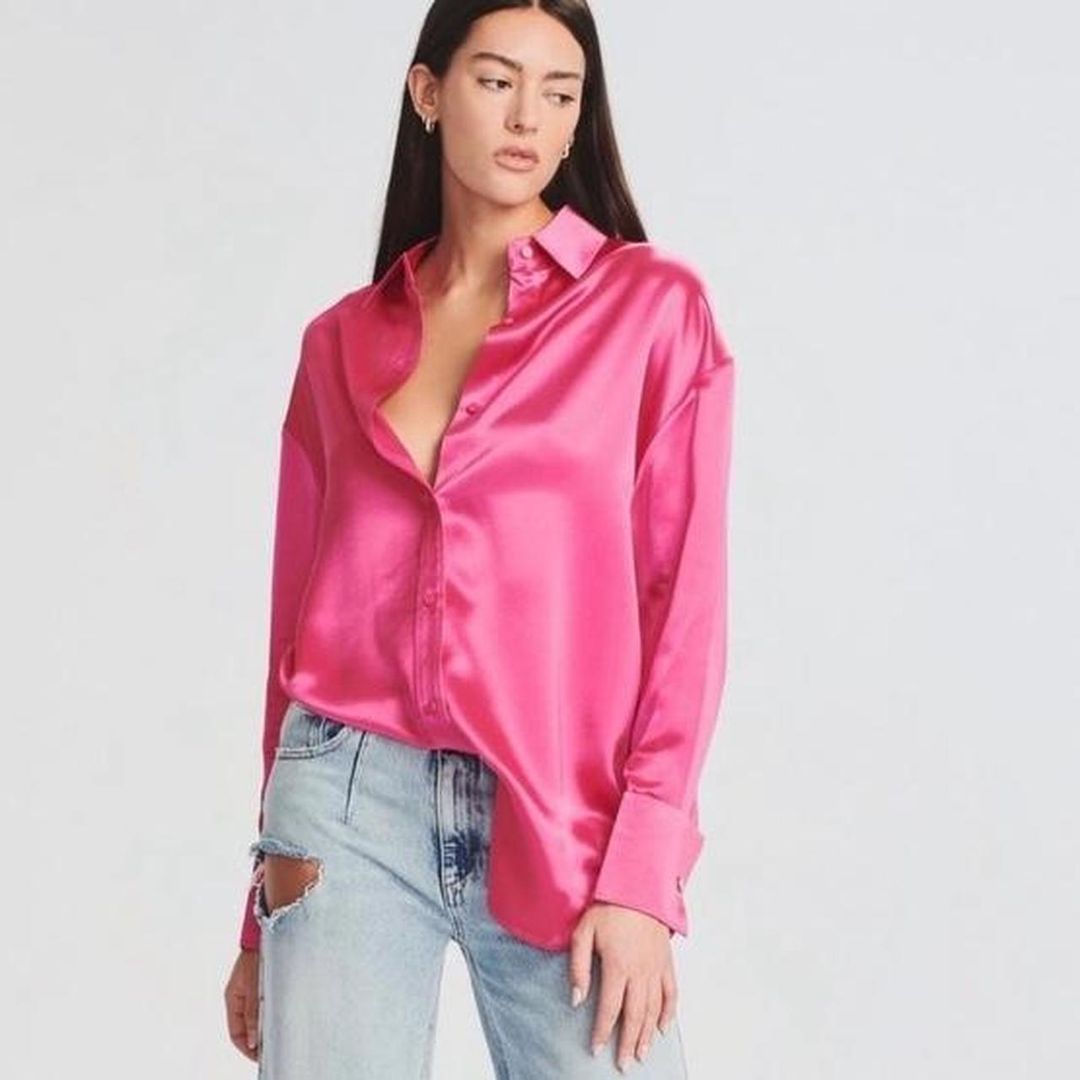 button up blouse with open tie back