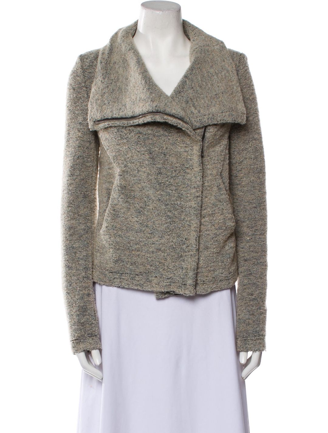 Tweed Pattern Biker Jacket