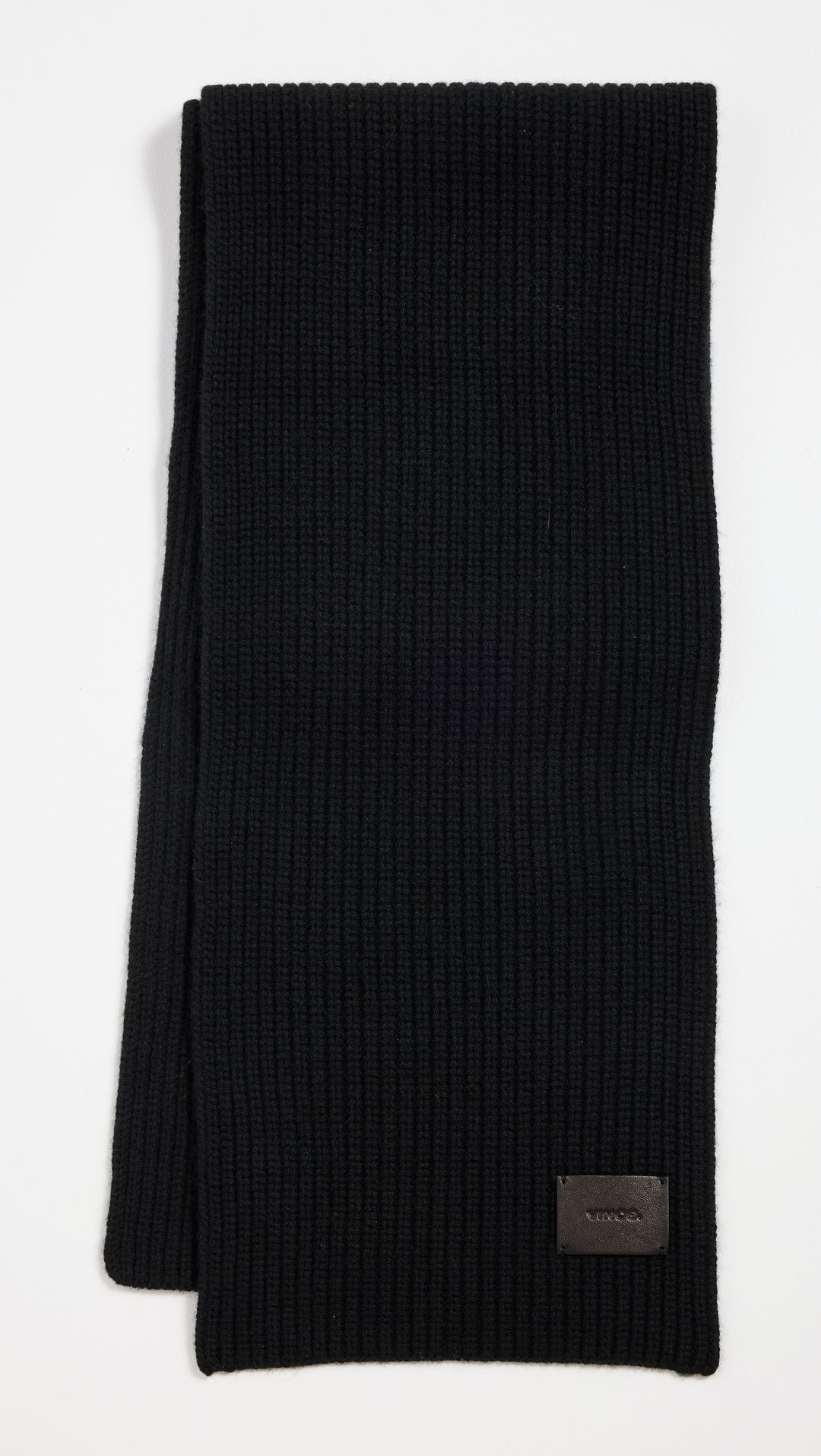 Cashmere Shaker Stitch Rib Knit Scarf