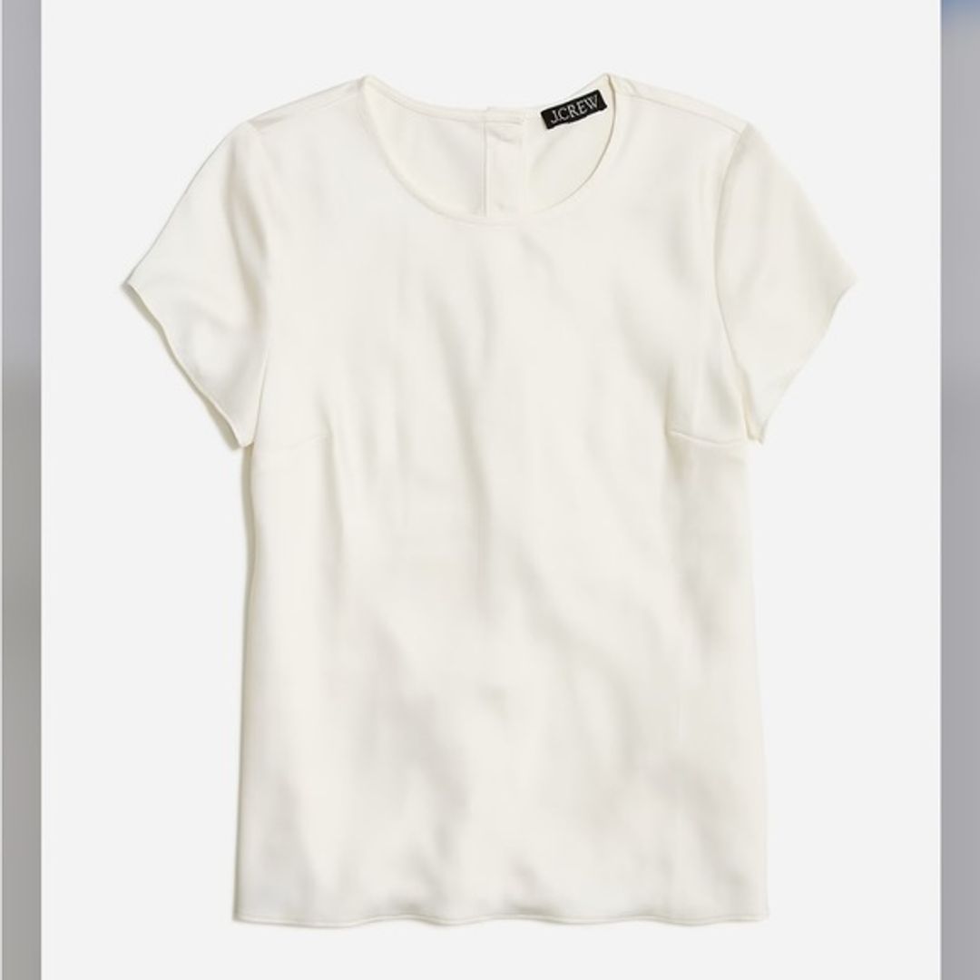 J crew Short-sleeve button-back top in everyday crepe