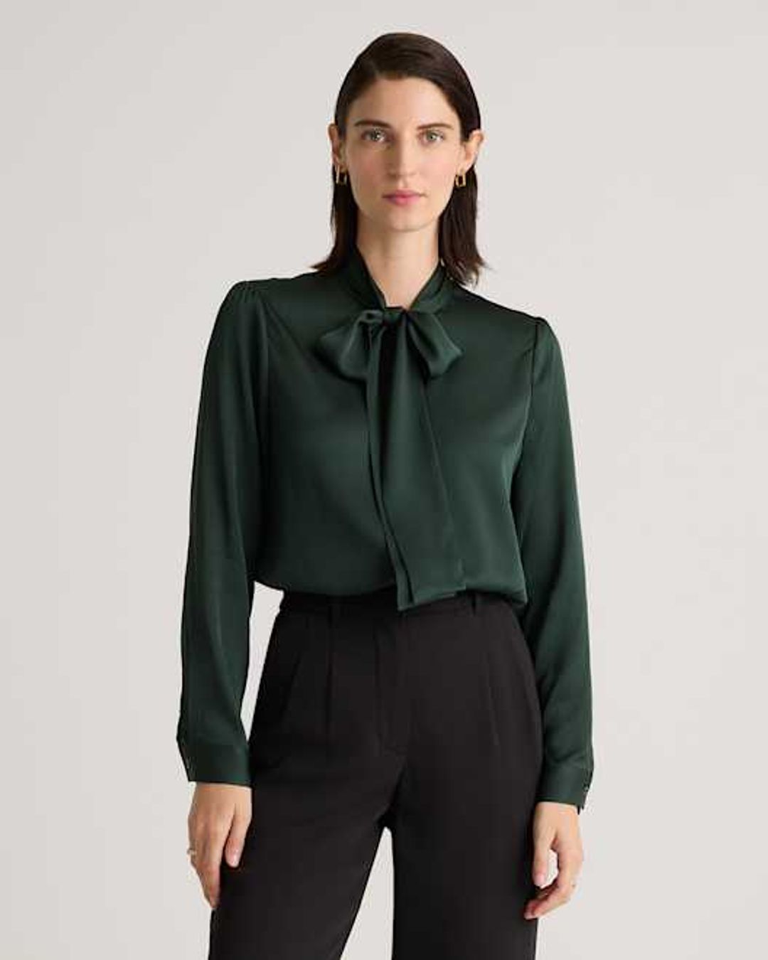 Washable Stretch Silk Notch Collar Blouse #3