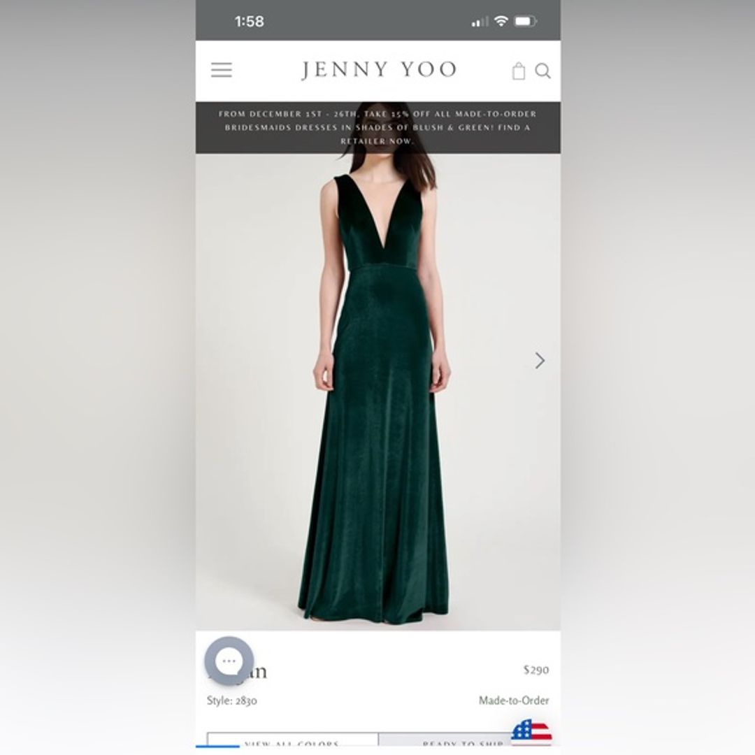 Jenny Yoo Logan Emerald Green Bridesmaid dress #2