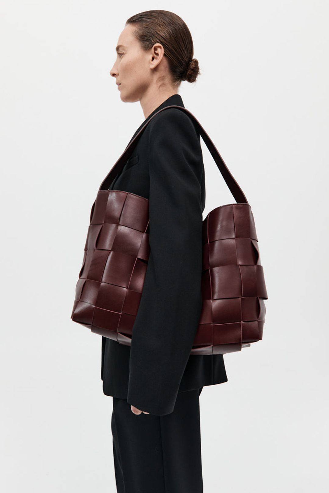 PRE-ORDER: Woven Large Tote - Plum #8